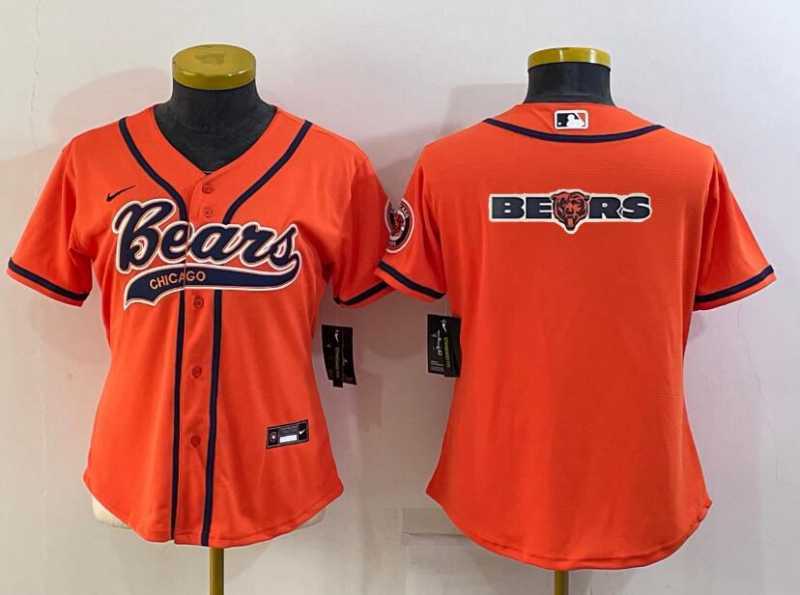 Women's Chicago Bears Orange Team Big Logo With Patch Cool Base Stitched Baseball Jersey,We sell and wholesale Women's Chicago Bears Orange Team Big Logo With Patch Cool Base Stitched Baseball Jersey on line form chian!